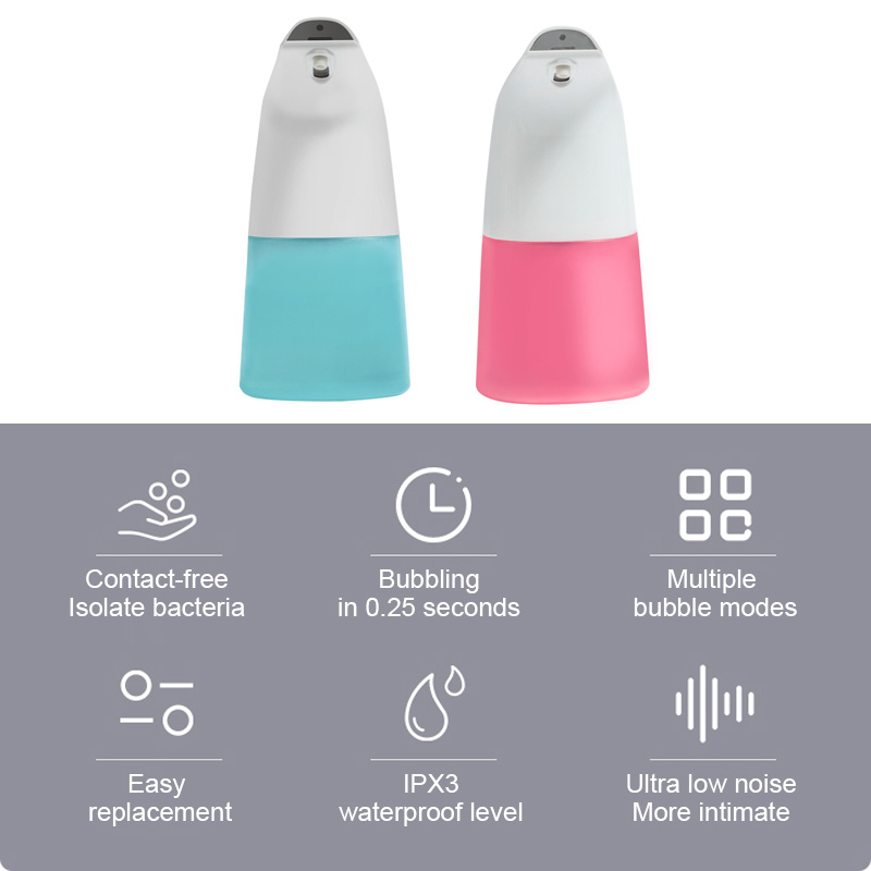 250ML Automatic Soap Dispenser Touchless Foam Soap Dispensers Smart Infrared Motion Sensor Dispenser for Kitchen Bathroom