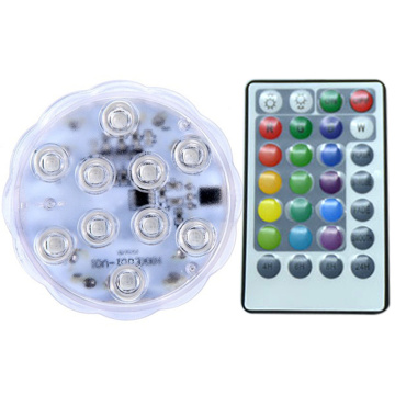 12 LED Low Noise Submarine RGB Round Waterproof Timing Decoration Color Changing Remote Controlled Swimming Pool Aquarium Light