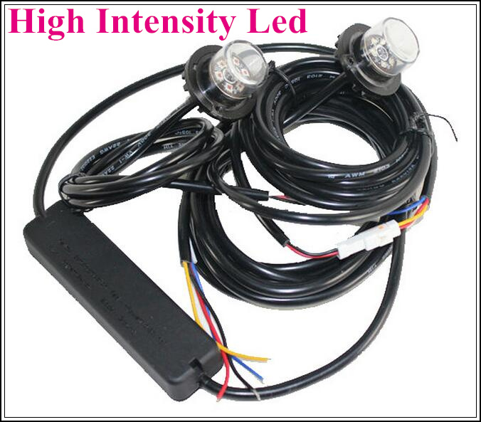 2heads+1 controller,Bright 12W Led car Hideaway strobe lights,grill warning light,emergency light,20 flash,waterproof