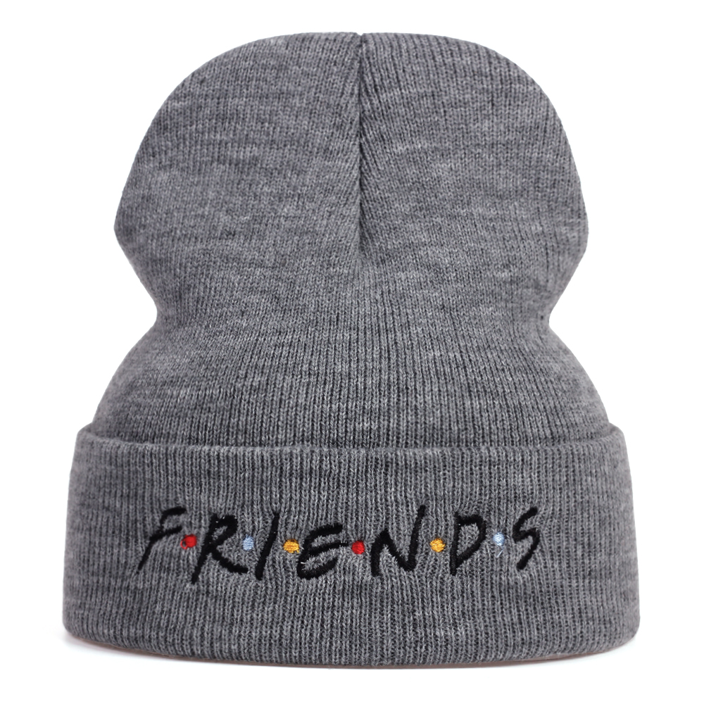 letter FRIENDS Beanies hat cotton flexible soft warm fashion winter hats for ski friendship knitted Skullie cap