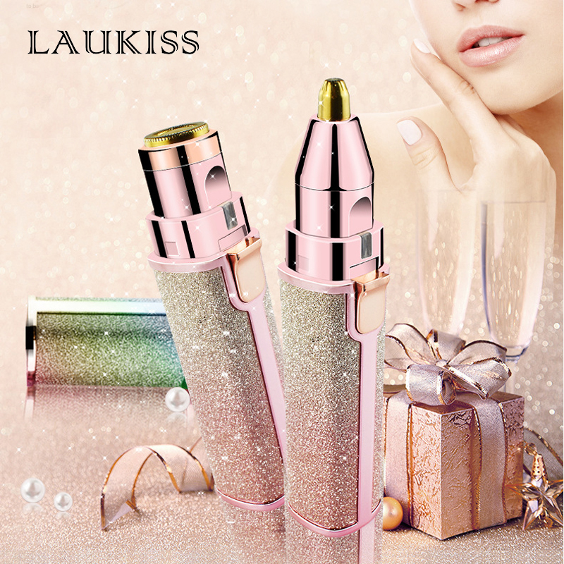 Laukiss Mini USB Electric Eyebrow Trimmer Portable Facial Hair Remover Lip Hair Shaver Painless Epilator For Women Makeup Tool