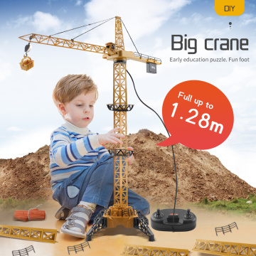 Remote Control Excavator crane 128cm 2.4G 6 Channel Tower Crane RC Engineering Toys Crane Tower DIY Toys For Children Gift