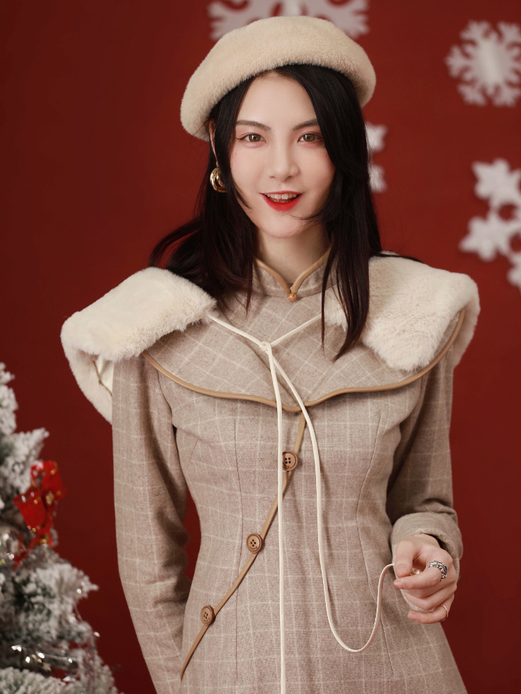 Remark qipao with young Chinese girls school in 2020, the new improved version of the dress in winter oats latte