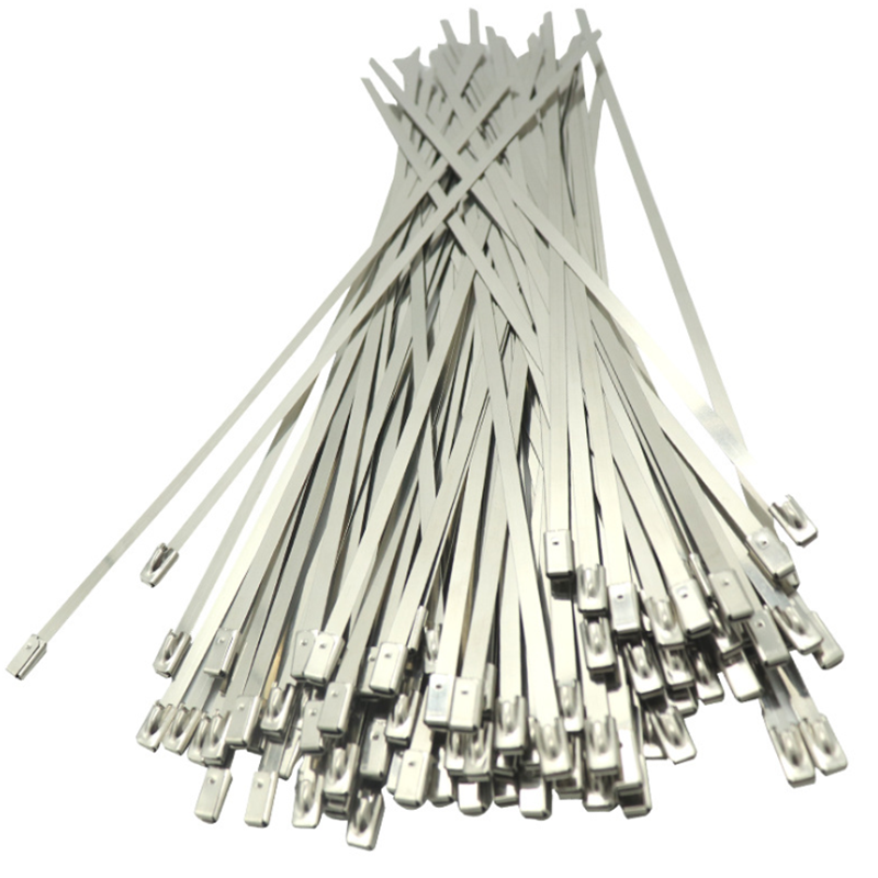 100pcs 4.6x100 / 150/250mm Stainless steel cable tie Locking Metal Wrap Locking Cable kabelbinder metall cable tie mount