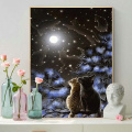 AZQSD Draw By Number On Canvas Black Cat Paint By Numbers Animal Oil Painting For Home Picture Drawing Canvas Wall Decoration