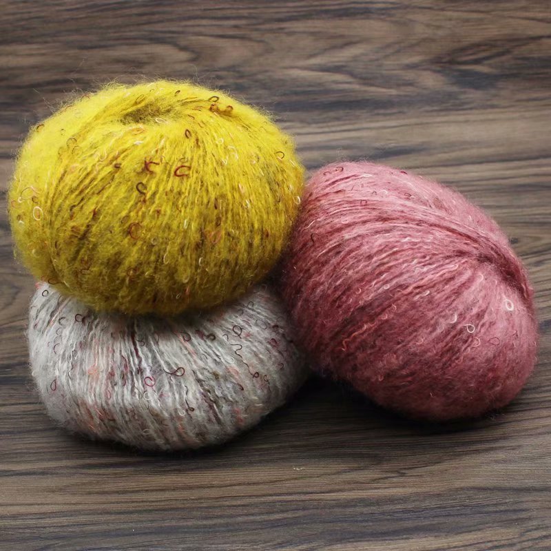 2pcs X50g Soft Mohair Cashmere yarn for Knitting knit Wool lana crochet yarn plush yarn puffy thread DIY