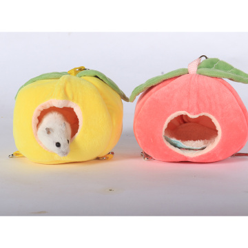 Hamster Cage Plush Soft Guinea Pig House Bed Cage Fruit Warm Small Animal Bed Hamster Hammock for Winter Hamster Accessories