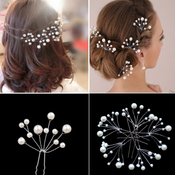 5pcs Simulate Pearl Hairpins Wedding Bridal Headwear Hair Pins Styling Tools Girls Hair Clips for Women Braiding Accessories