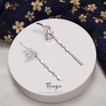 Thaya Tassel Silver Color Earring Dangle Feather Earring High Quality Japanese Stylish For Women Earring Fine Jewely
