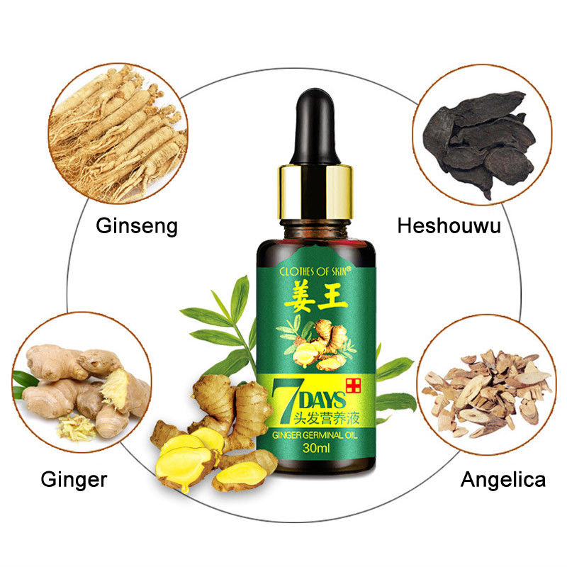 7 Day Ginger Germinal Serum Essence Oil Natural Hair Loss Treatement Effective Fast Growth Hair Care 30ML