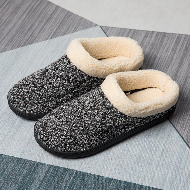 Men's Slipper Solid Color Winter Home Soft Slipper For Men Warm Indoor Beadroom Slides Men Suede Cotton Slippers Plus Size 4950