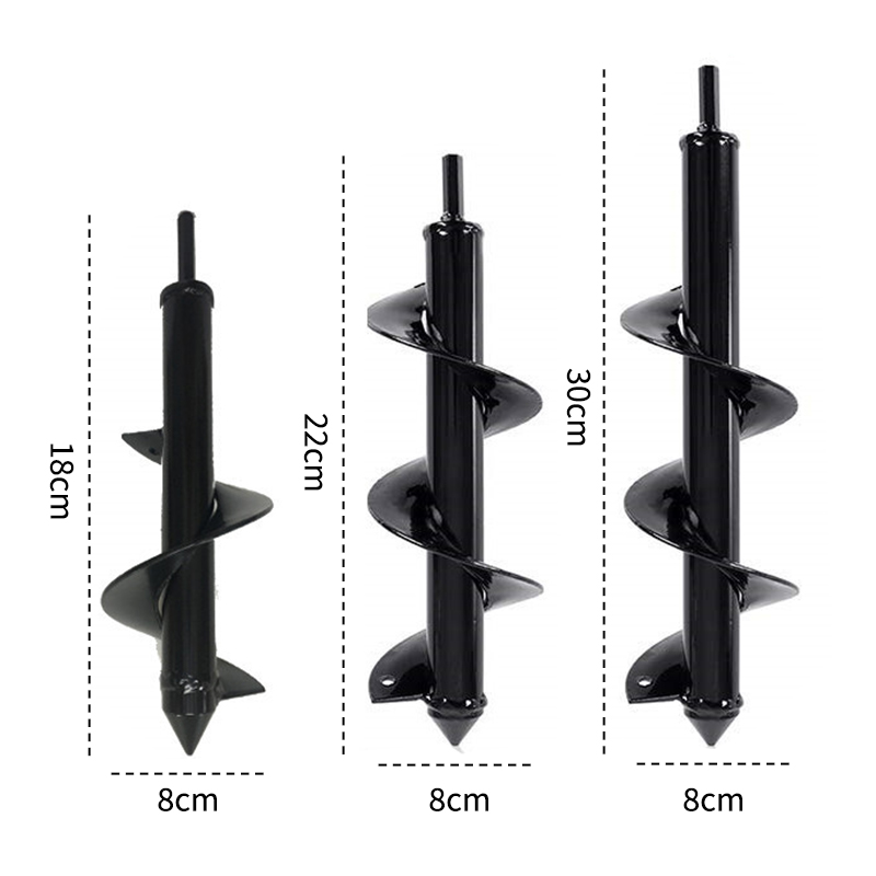 PRACMANU 8*30cm Earth Auger Hole Digger Tools Planting Machine Drill Bit Fence Borer Petrol Post Hole Digger Garden Tool