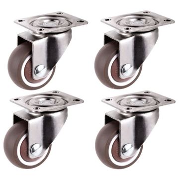 Mini casters 1 inch/25 mm diameter ultra-quiet furniture casters for bookcase drawers