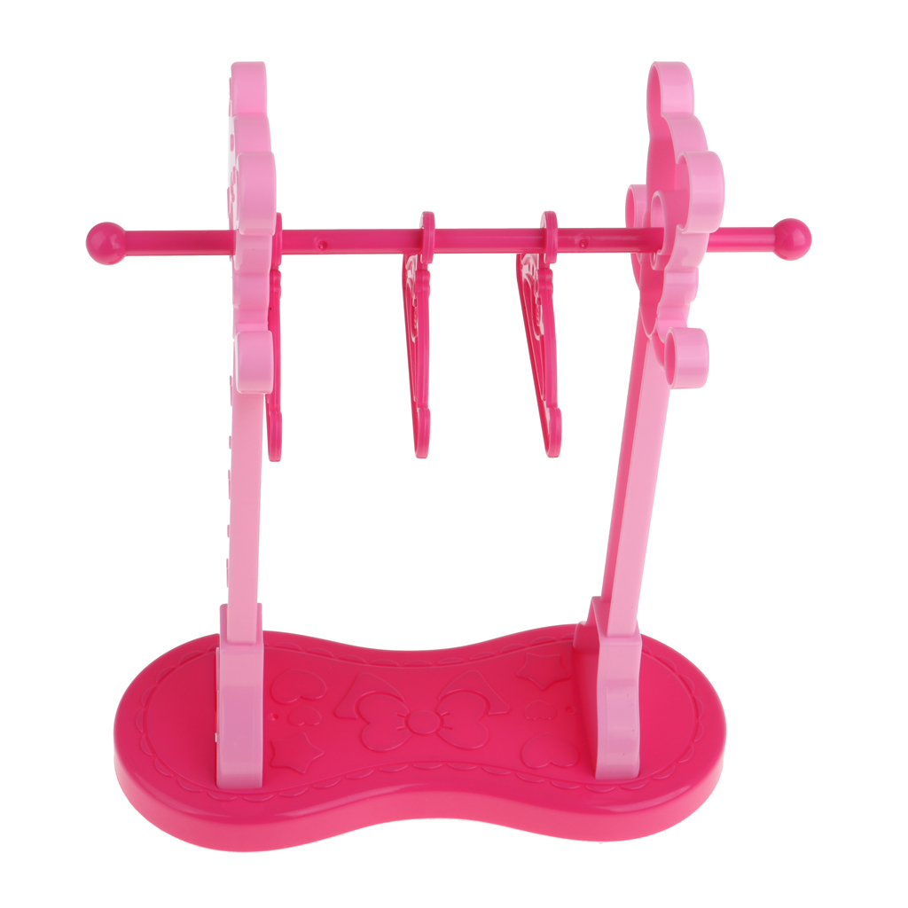 Doll Plastic Clothes Hanging Shelf Hanger for Mellchan Dolls Clothing Dress Furniture DIY Children Toys