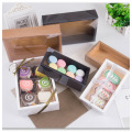 10pcs Transparent Paper Box With Window Paper Gift Box Cake Candy Packaging For Home Party Clear Lid Favor Box