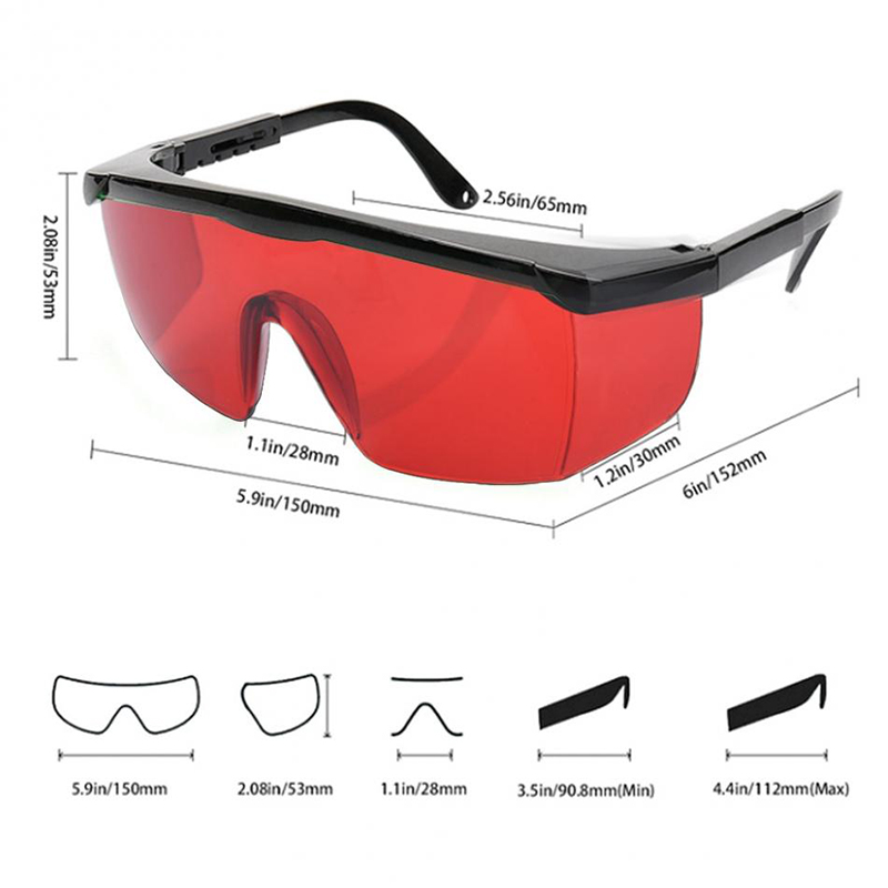 Enhancement Laser Glasses Green Red Light Laser Visible Goggles Eyeglasses with Box Leg Adjustable Laser Level Accessory