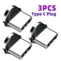 3PCS Magnetic Plug 2 Pin Magnetic Charging Cable Adapter Micro USB Type C Magnet Charge Connector Dust Plugs Android Phone Cord