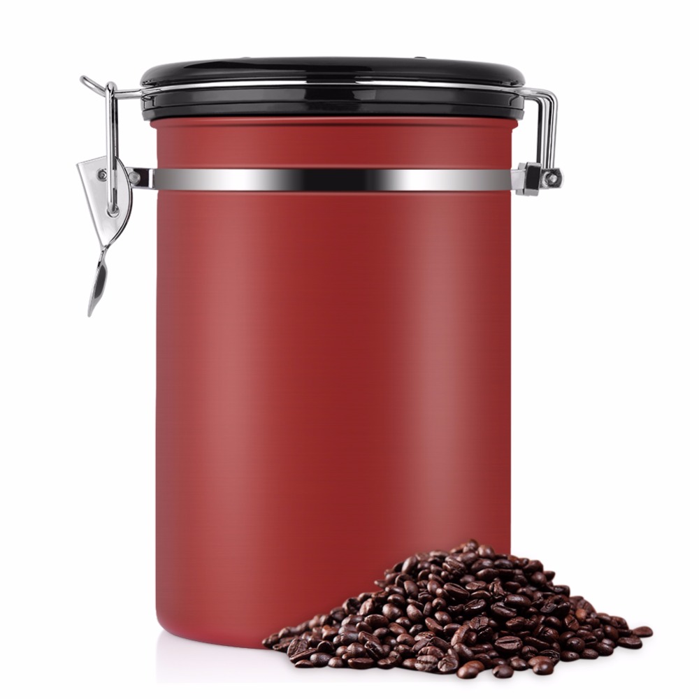 Coffee Container Large Airtight Stainless Steel Coffee Tea Chests Tea Can Kitchen Canister Coffee Percolator Pot Cans Canister