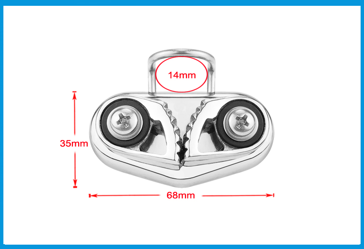 Stainless Steel 316 Cam Cleat with Wire Leading Ring Boat Cam Cleats Matic Fairlead Marine Sailing Sailboat Kayak Canoe Dinghy