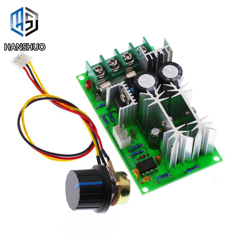 DC10-60V 12 V 24 V regulador de Control de velocidad del Motor PWM interruptor de controlador de velocidad del Motor 20A regulad