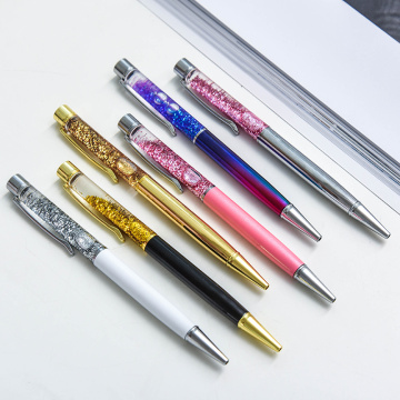 Fashion Creative Design Crystal Gradient Ball Pens Gold Gravel Ballpoint Pens Office Stationery Gifts for Friends Learn Supplies