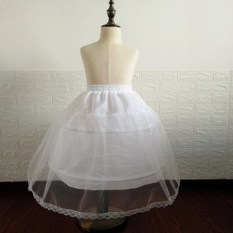 Flower Girl Petticoats Short Children Skirt 50-55CM Length Baby Kids White Underskirt Crinoline Children's petticoat Accessories