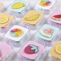NEW 1PCS Portable DIY Acrylic Cute Fruit Orange Watermelon Contact Lens Case with Mirror for Color Lenses Gifts for Girls Women