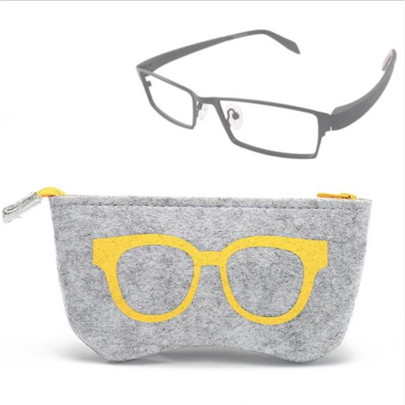 Unisex Felt Zipper Glasses Box Travel Sunglasses Bag Eyewear Case Protection Carry Eyewear Accessoires Storage Glasses Case