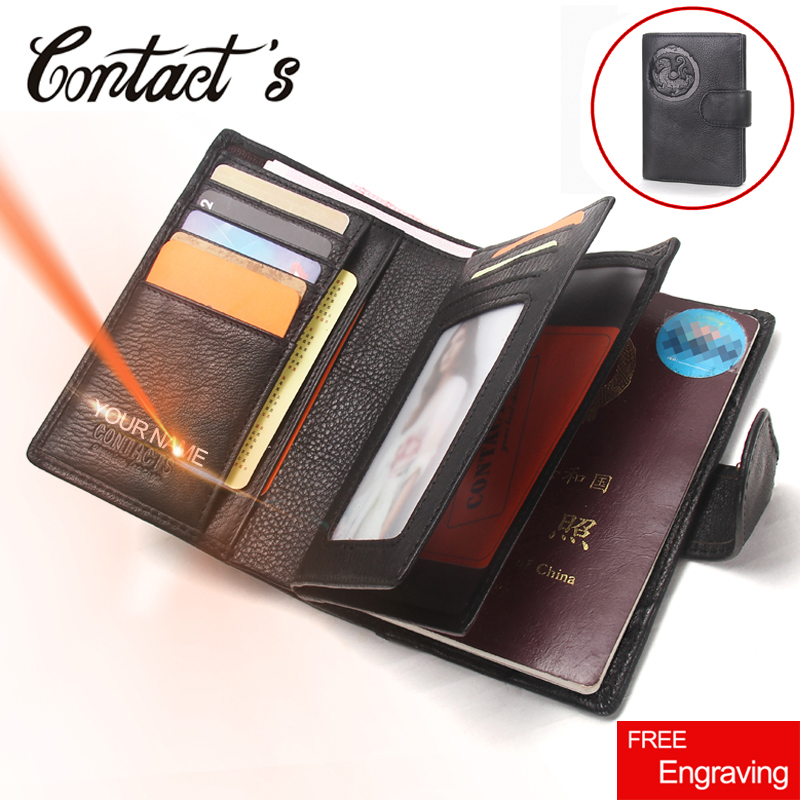 2020 Passport Wallet Men Genuine Leather Travel Passport Cover Case Document Holder Large Capacity Credit Card Holder Coin Purse