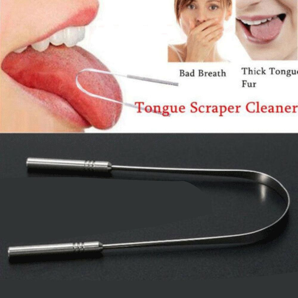 Stainless Steel U-Shaped Tongue Scraper Oral Tongue Cleaner Brush Breath Cleaning Coated TongueToothbrush Oral Hygiene Care Tool