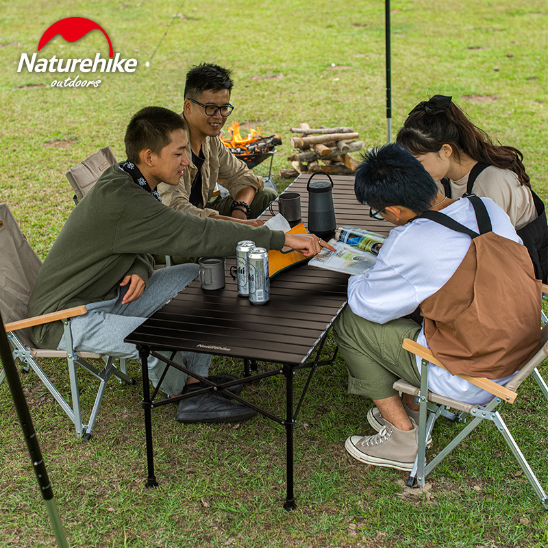 Naturehike FT09 outdoor convenient camping adjustable folding picnic aluminum alloy table