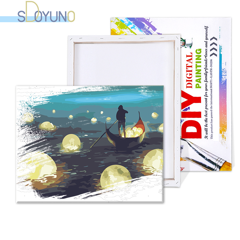 40x50cm diy frame fantasy cartoon oil painting by numbers kits Acrylic Paint By Numbers On Canvas Handpainted landscape Painting