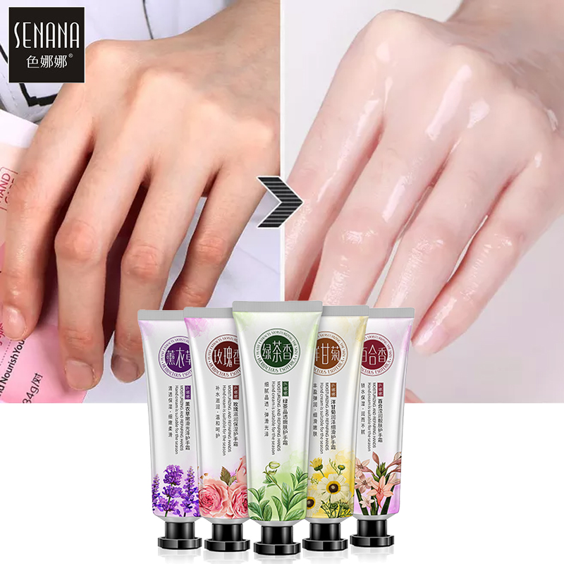 SENANA Hyaluronic acid Moisturizing Hand Cream 100% Plants Essence Hand Cream Nourishing Anti Chapping Oil Control Hand Care 30g