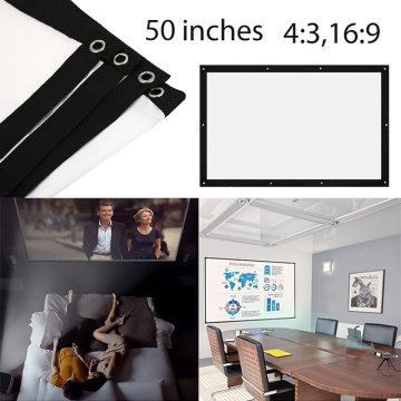 50-inch projector screen Polyester Folded Home Theater Business Education school Folded Projection Screen TV game hanging cloth