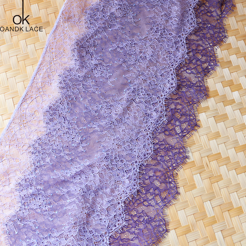 1.5 meter/ lot Eyelash Lace Fabric DIY Decorative High Quality Soft Off Nylon Eyelash Lace Trim Wedding Dress Fabric