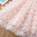 3-8Y Summer Beige Sleeveless Girls Dress Sequins Gradient Kids Princess Party Dress Tulle Ceremony Prom Gown Children Clothes