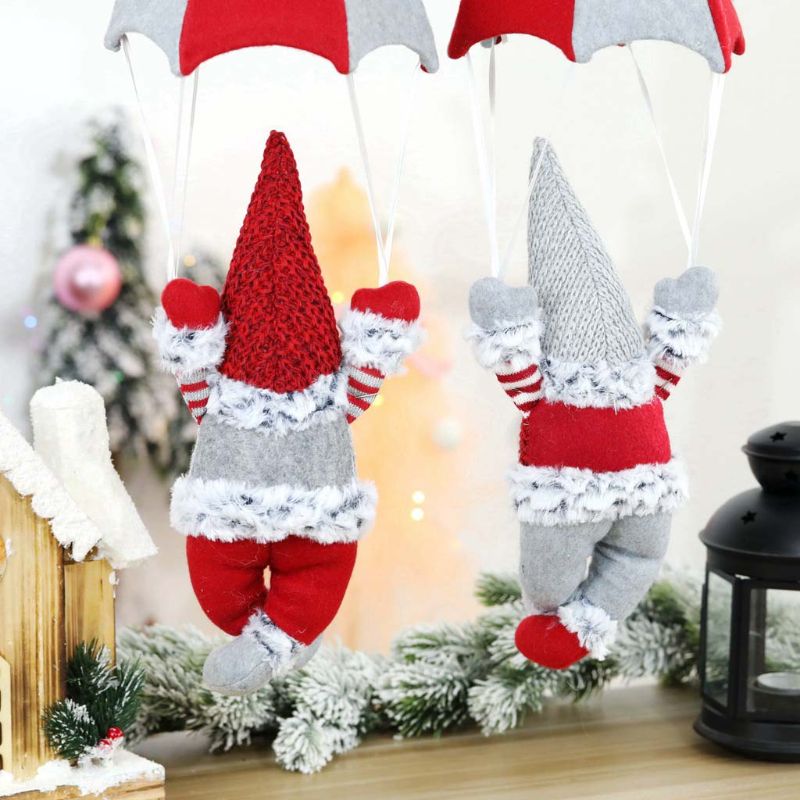 Christmas Swedish Gnome Parachute Hanging Pendant Ornaments Xmas Festival Decoration New Year Supplies girlfriend and boyfriend