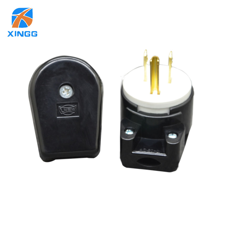 15A AC Power Electrical Industrial Male Locking Plug Connector Straight Blade Female Adaptor Extension Cord UL Listed