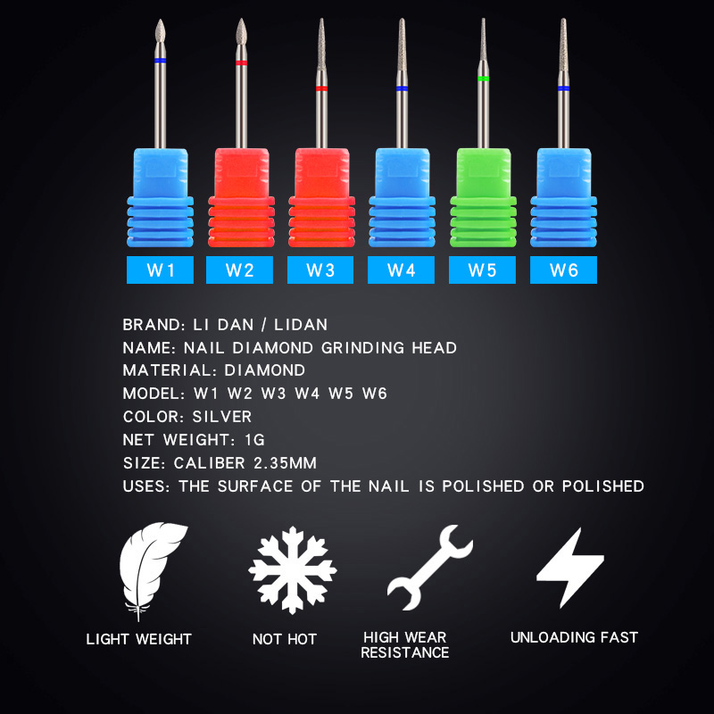 1 Pcnail Supplies for Professionals Diamond Steel Alloy Grinding Head Grinding Machine Dedicated Sander Nail Drill Bit Tool