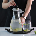 Nodic Glass Soda Water Bottle Stainless Steel Lid Juice Beverage Dispenser Flower Tea Jugs Teapot Drinkware Home Bar Supplier