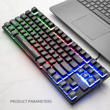 87 Key Gaming Keyboard Mechnical Backlight Waterproof Ergonomic Durable Keypad AS99
