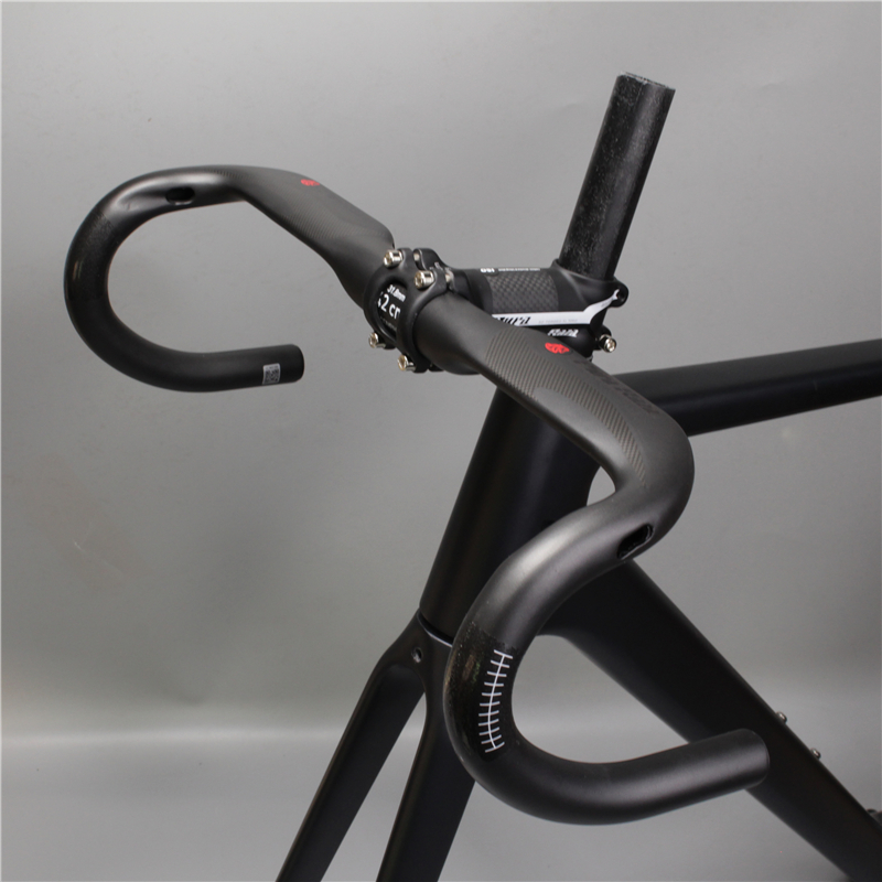 New Super-Light Carbon Road Bicycle Handlebar Steering Wheel Steering Rod Internal Cable Bent Steering Wheel Handle Bars Black