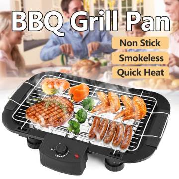 Non Stick Temperature Control Electric BBQ Teppanyaki Barbecue Grill Griddle Table Top Smokeless for Outdoor Household Cooking