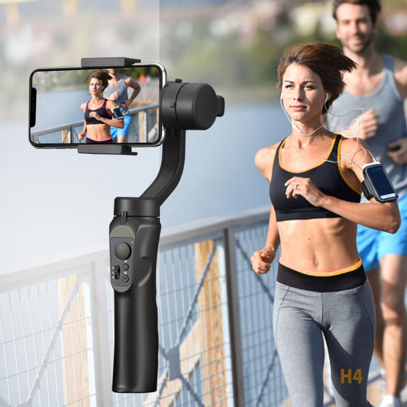 Proker outdoor Holder 3-Axis Flexible H4 Handheld Gimbal Stabilizer for iPhone 11 9 Huawei Samsung Smart Phone PTZ Action Camera