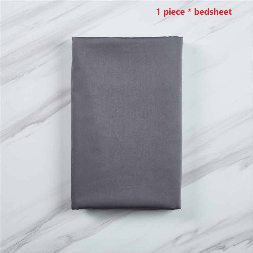 1 Piece 100% Cotton 60s Satin bed sheet for single queen king size flat fitted sheet with elastic rubber mattress cover 150cm