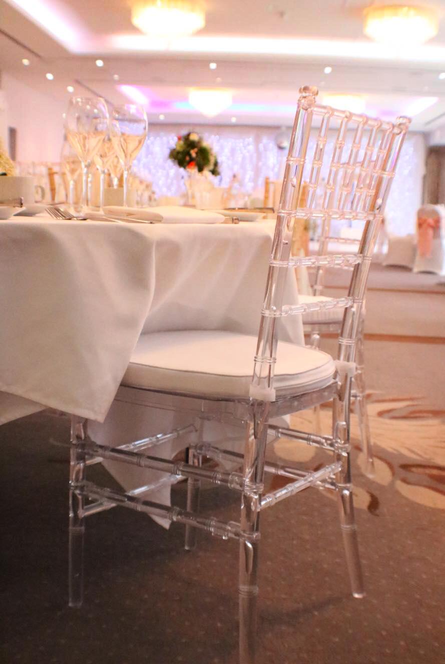 Clear Crystal Chair High Quality Crystal Wedding Stacking Chiavari Chair Clear Side Dining Ghost Chair Ship From Texas USA