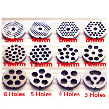 #22 Type 3mm-18mm Manganese Steel Meat Grinder Plate Cutting Plate For Meat Food Cutting Grinding Machine Parts Accessories