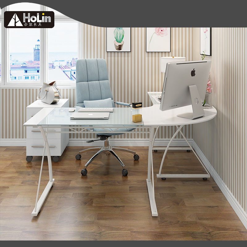 Corner white Computer Desk