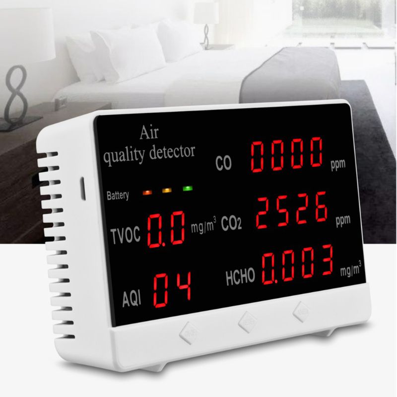 Digital Indoor Outdoor CO/HCHO/TVOC Tester CO2 Meter Air Quality Monitor Detector Multifunctional Household Gas Analyzer