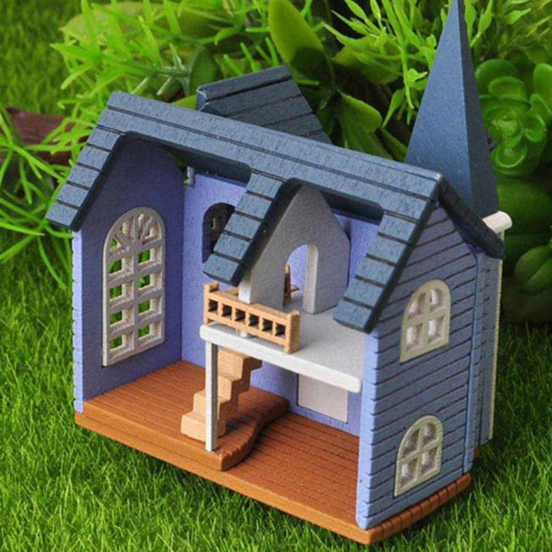 Fairytale Town House DIY Mini Wooden Dolls Miniature Accessories Handicraft Building Assemble Toy Crafts Furniture Kits